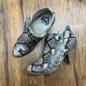 Fergalicious Snake Skin Ankle Booties